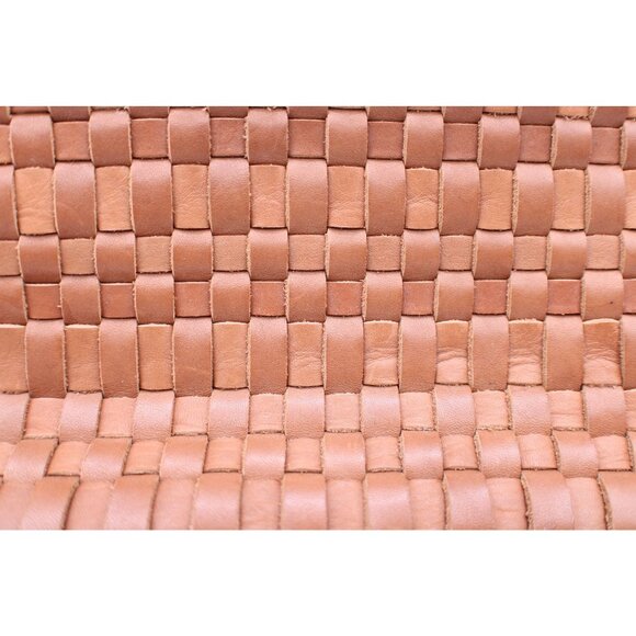 Kodiak Koyuk Woven Leather Wristlet Clutch Purse Zipper Closure Camel Brown - Picture 3 of 10